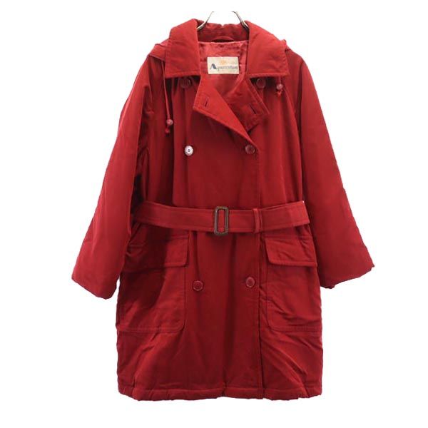 日本製 トレンチコート 9 赤 薄中綿入 レディース