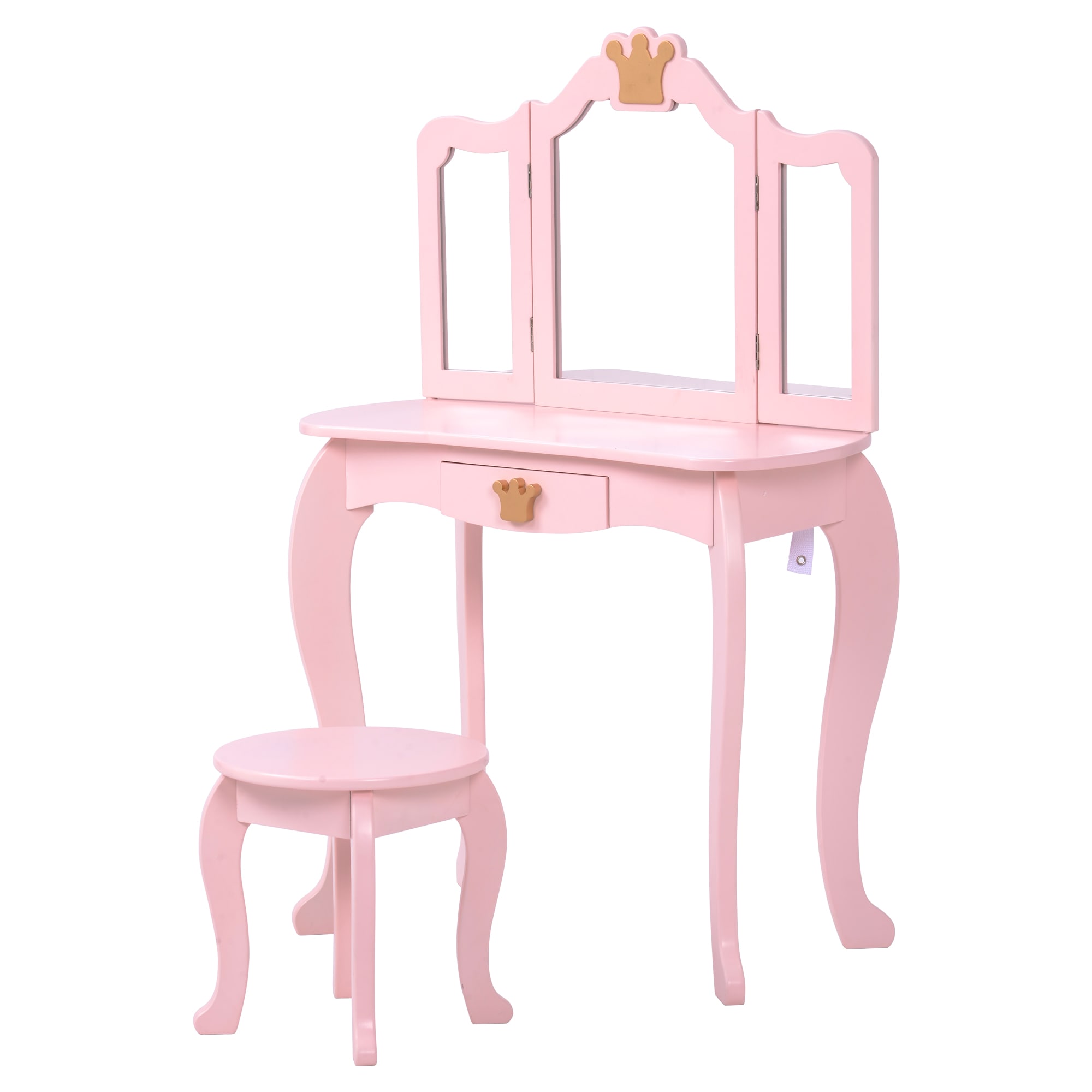 【国内発送】384ドレッサー おままごと姫系 引き出し 木製 子供ドレッサー 可愛い プレゼントおもちゃ お化粧 おめかし メイク台 ミラー 三面鏡 木製 お化粧