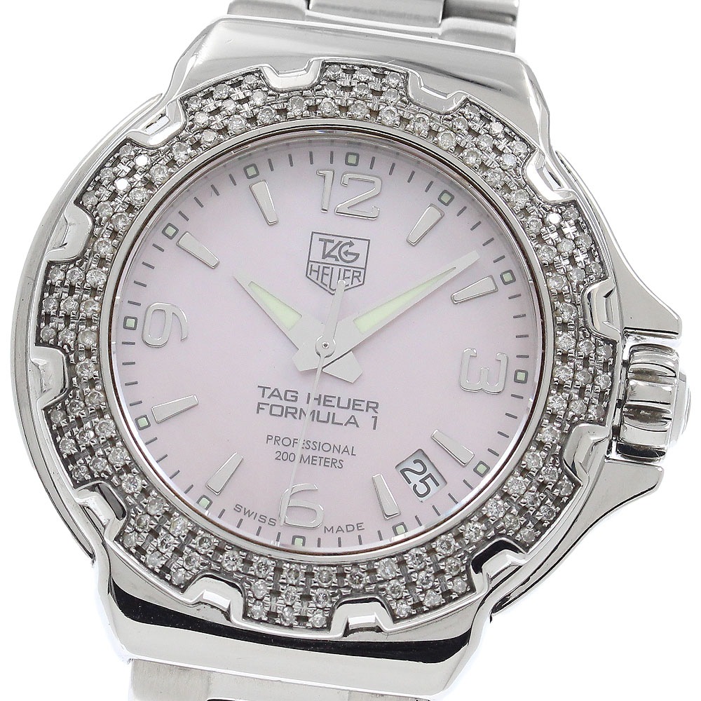 タグホイヤー TAG HEUER WAC1216.BA0852 フォーミュラ1 ダイヤベゼル デイト クォーツ レディース 保証書付き_955513【中古】