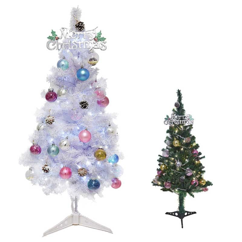 クリスマスツリー 120 cm サイズ フル オーナメントセット ボール ミックス LED ライト付 飾り スカート 足元 収納 バッグ付 5,621円