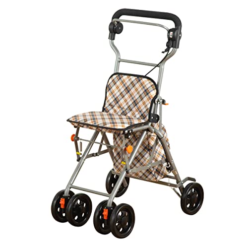 楽々健 シルバーカー 「ラクーノ ウォーカー」 買い物 カート ショッピングカート 軽量 コンパクト 座面付き お買い物 お散歩 折り畳み 畳め 12,880円