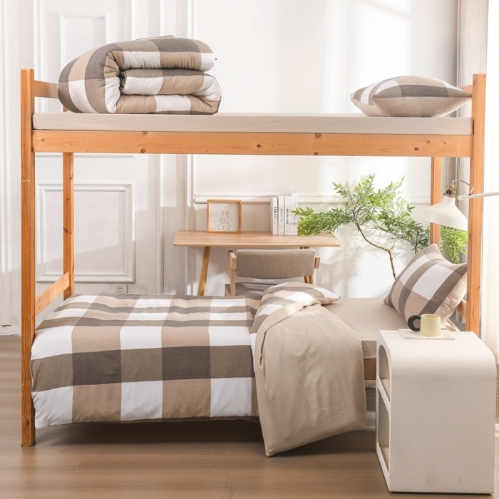 純綿スリーピースドミトリー ドミトリー二段ベッド 6点マットレス キルトコア寝具セット 新学期向け