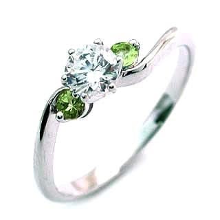 CanCam掲載( 8月誕生石 ) ペリドット Pt ダイヤリング楽ギフ_包装02P26Mar16