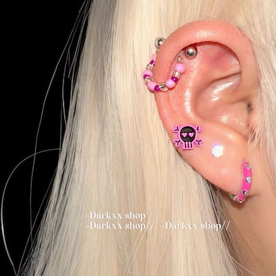 ち*ち様 ② 遺品整理　生前整理　大量　腕時計　アクセサリー　指輪　ピアス　イヤ SJX W】LAB-GROWN DIAMOND (SYNTHETIC DIAMOND)CLICK HOOP