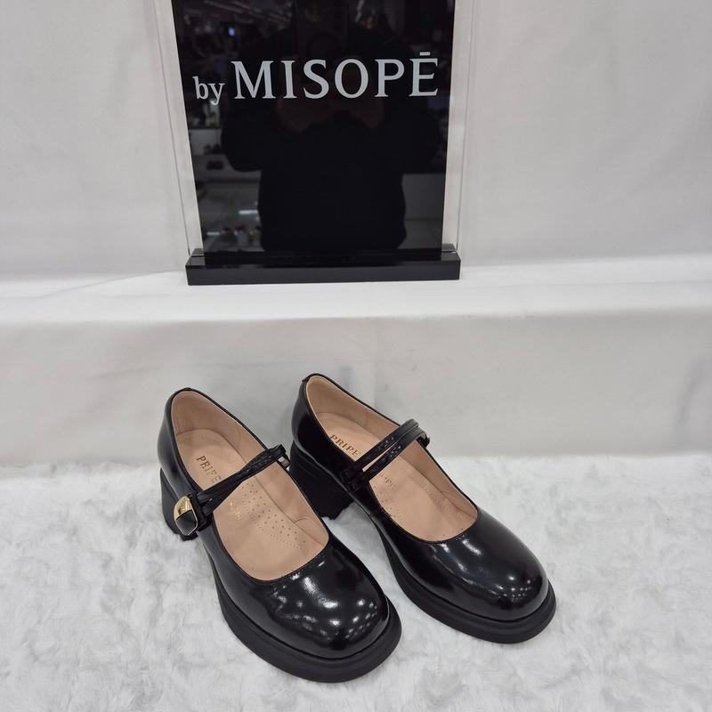 By 女性 ゴールド バックル メリージェーン シューズ 112HT431FY021 BLACK 4 JJ
