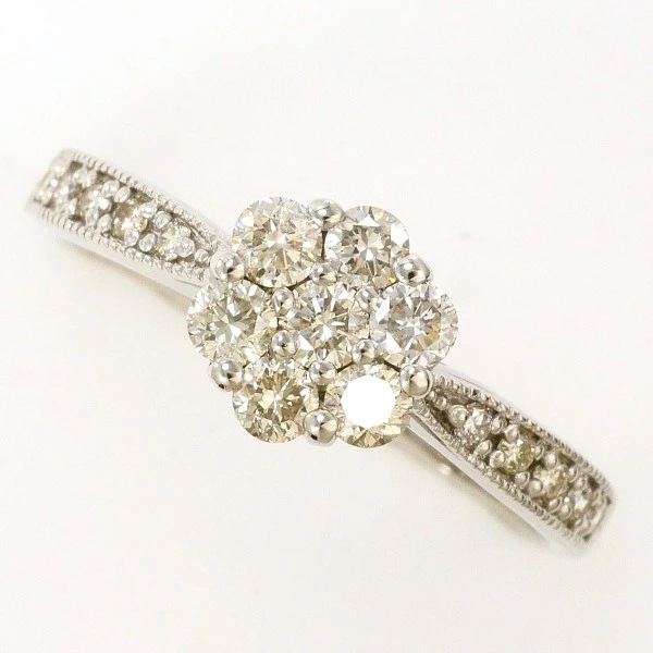 PT900 プラチナ リング 指輪 11.5号 ブラウンダイヤ 0.50 ジュエリー 中古 27,223円