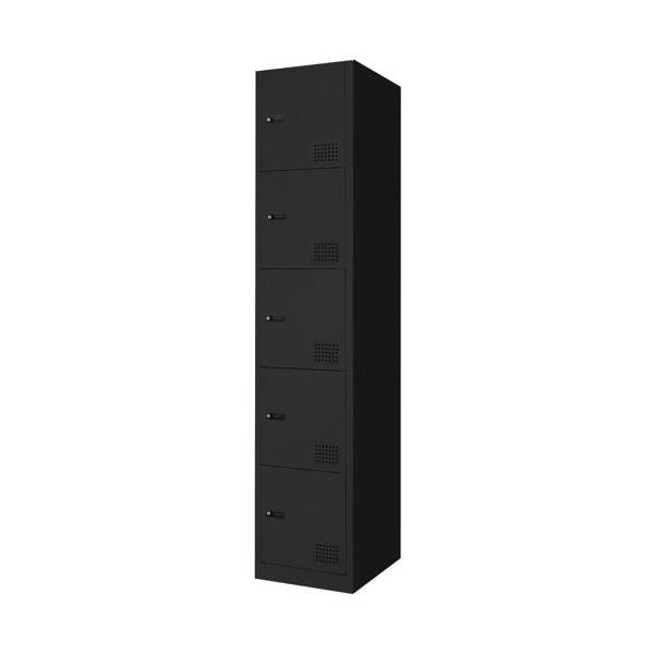 法人限定 Netforce FAD-S5-W-BK ブラック 5人用スリムロッカー ダイヤル錠 メーカー直送