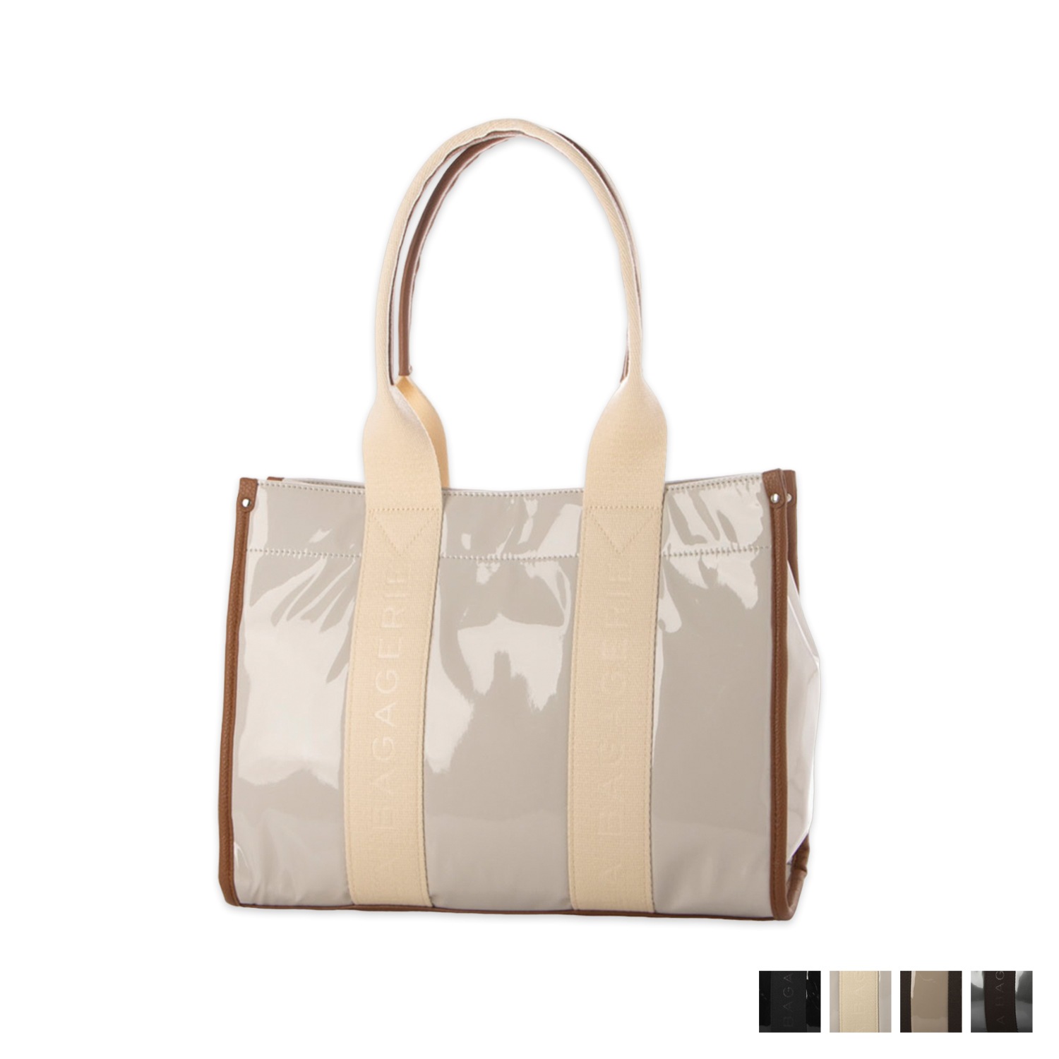 トートバッグ レディース A4サイズ対応 Lサイズ ブラック アイボリー グレージュ メタリック 黒 B0053-12 7,392円