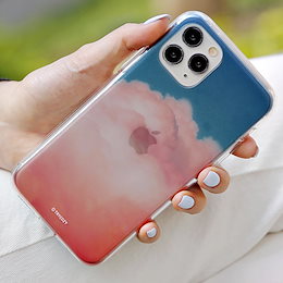透明ケース iPhoneSE2 クリア 韓国 雲 きれい 空 シンプル クラウド
