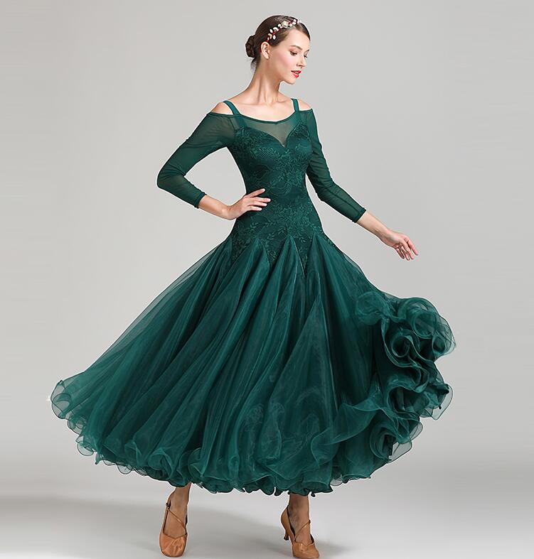 サイズ有S/M/L/XL/2XLダンス衣装 お洒落 高級感 ラテンダンス ワルツ ダンスウエア チャチャ ワンピース キャバドレス ロングドレス 練習着 競技用 社交ダンス衣装 インターナショナルダン