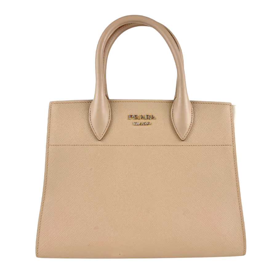 プラダ PRADA ハンドバッグ ショルダーバッグ レザー ベージュ/アイボリー ゴールド レディース z7839