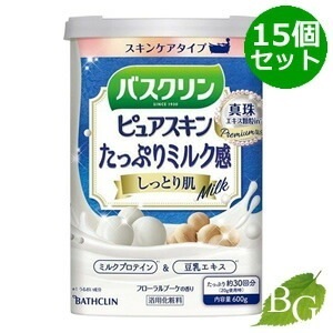 送料無料 バスクリン ピュアスキン しっとり肌 600g 15個セット