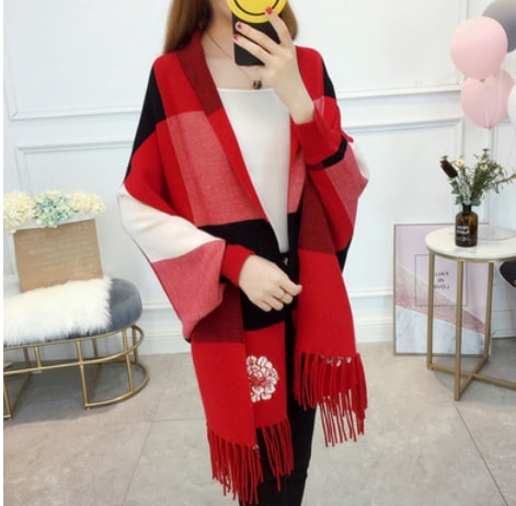 ショール風ロングカーディガン ロング丈 袖あり 綿 ニット 爽やか 大人スタイル 大人可愛い きれいめ シンプル カジュアル 大人 上品 おしゃれ かっこいい レトロ アジアン 大人可愛い 大人女子