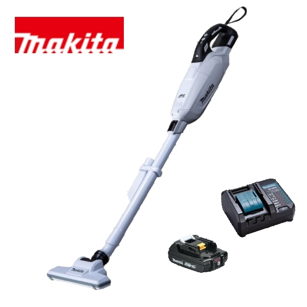 当店だけ！バッテリー充電器も1年保証! マキタ コードレス掃除機 18V 紙パック式 白 CL285FDZW + 軽量バッテリー BL1820B + コンパクト充電器DC18WC 充電式 クリーナー