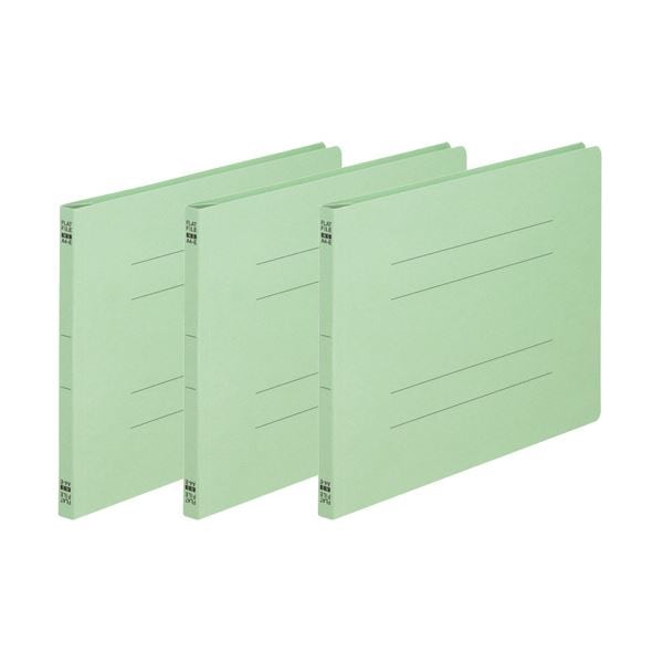 （まとめ）TANOSEE フラットファイル（ノンステープルタイプ）A4ヨコ 150枚収容 背幅18mm 緑 1パック（3冊）30セット 7,906円