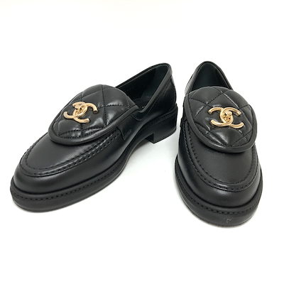 シャネル　ローファー Qoo10] CHANEL ローファー G45424 ターンロック