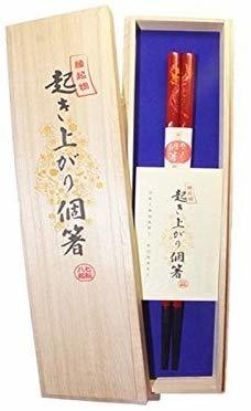 『起き上がり個箸』不死鳥柄桐箱入1膳赤色就職結婚卒寿ご長寿快気祝いギフト 縁起物 朱色
