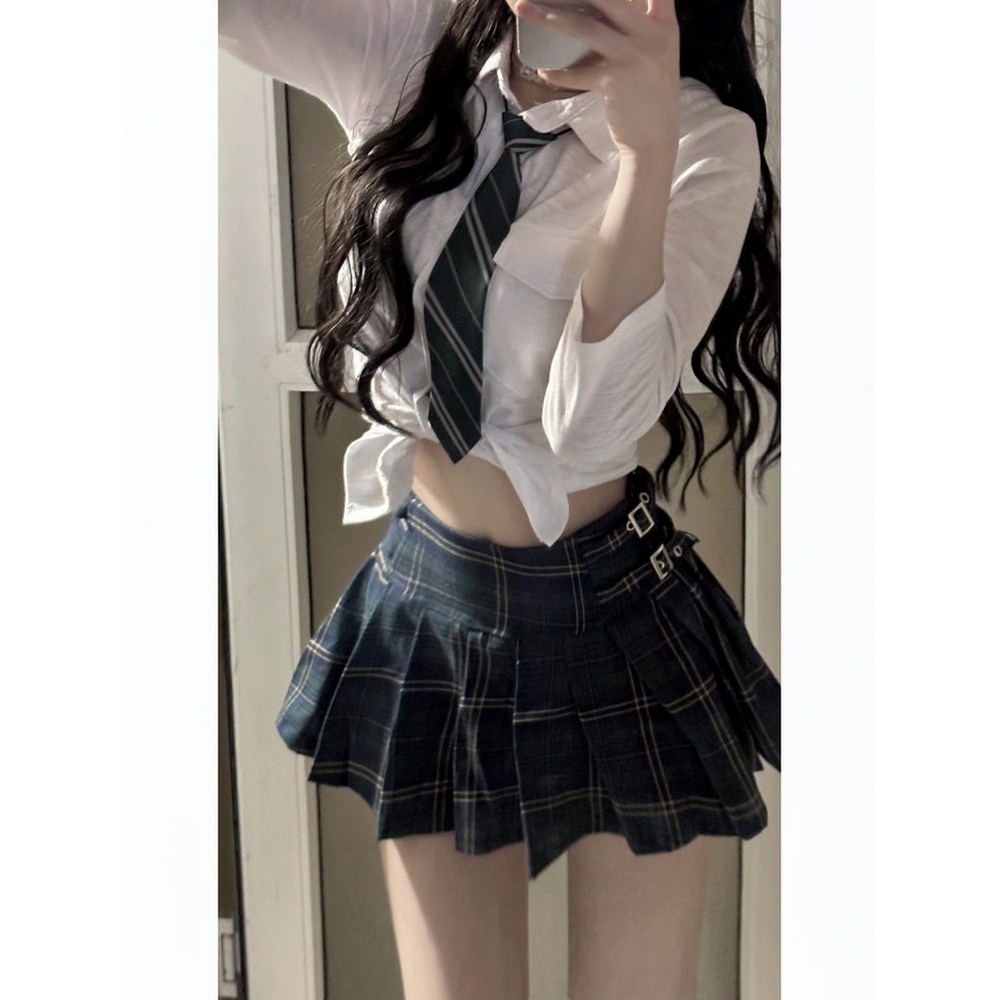 C0183 皮肉な制服ツーピースセット