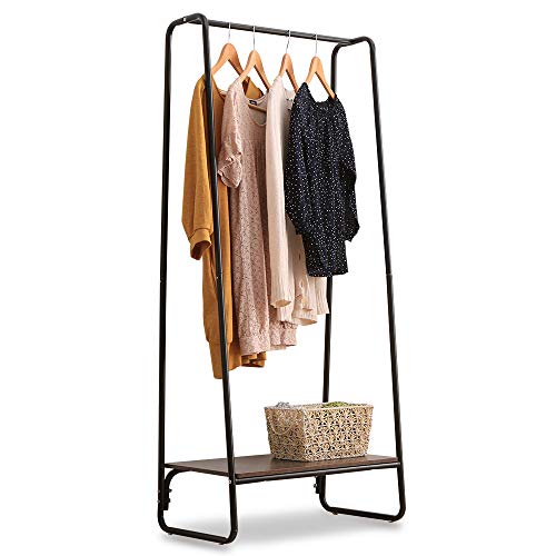 アイリスオーヤマ ハンガーラック ラック付き ボード1枚 幅64奥行40高さ150cm ブラック PI-B1 スタイルハンガー