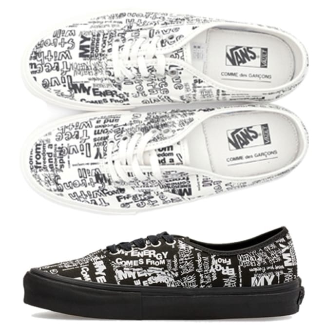国内発送 / 正規店買付 【COMME des GARCONS】COMME des GARCONS X VANS Wネーム メッセージ スニーカー