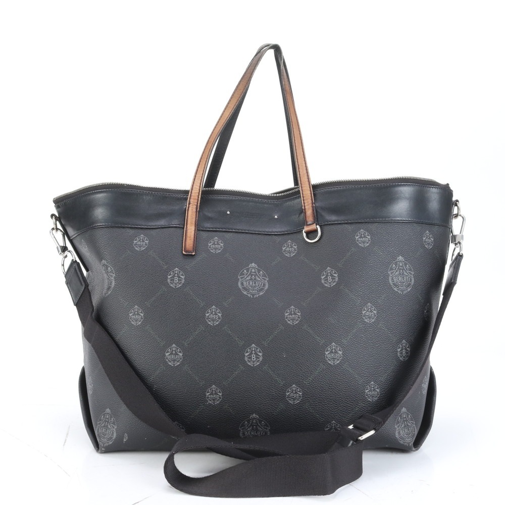 シティブレイク レザー×コーティングキャンバス 2WAY トート バッグ 斜め掛け ショルダー ビジネス 通勤 書類鞄 A4 メンズ ECE CQ32-4 中古