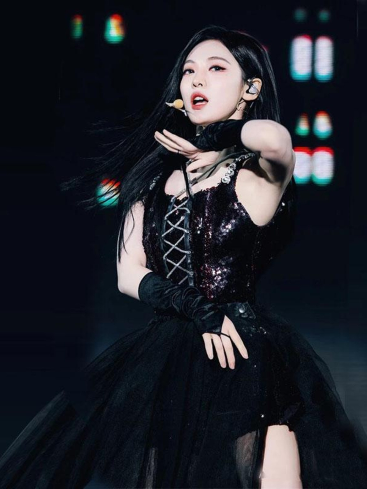 AespaNingYizhuoパフォーマンスコスチュームブラックスーツジャズダンスパフォーマンス