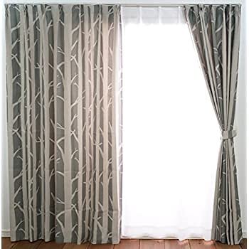 スミノエ 遮光カーテン シラカバ 100135cm グレー 1枚入 V1294 V1294