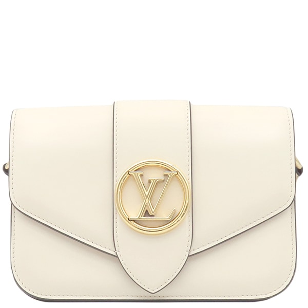 ルイヴィトン LOUIS VUITTON ショルダーバッグ LVPONT9 LVポンヌフ スムースレザー クレーム ゴールド金具 白 LVサークル M55950 FO0270 【保存袋】【中古】