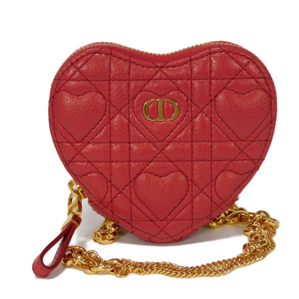 【中古】 ショルダーバッグ CDロゴ クロスボディ 2WAY カロ ハート チェーン ポーチ カナージュ ステッチ S5097UNID