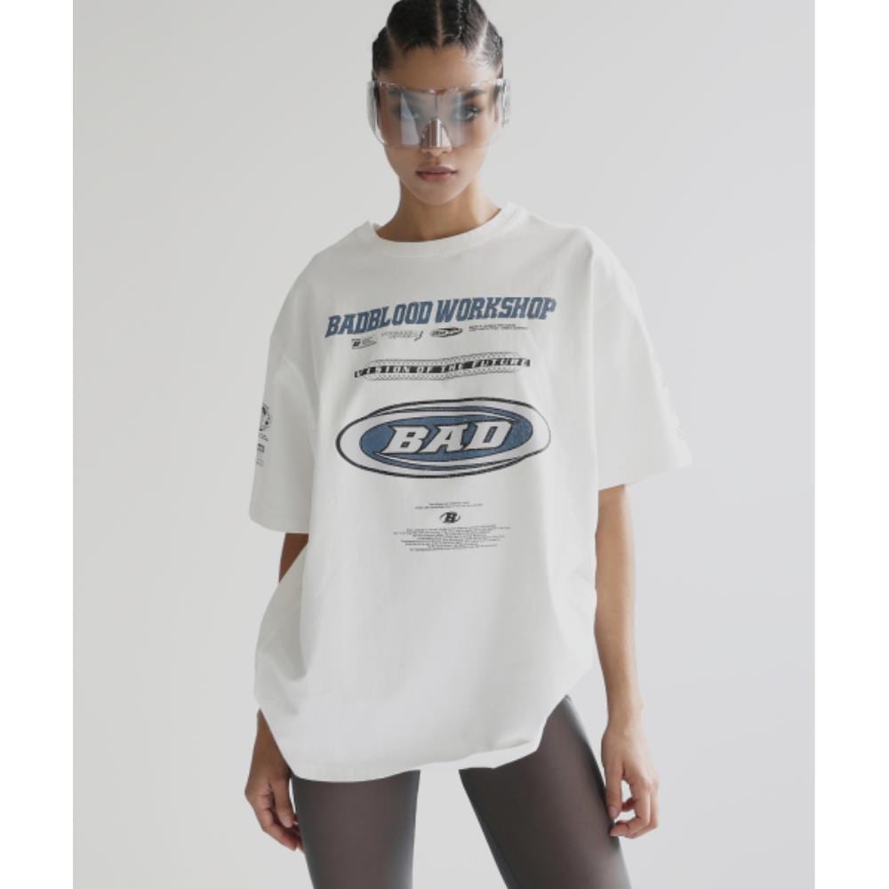 BADBLOOD F2 Old Effect T-Shirt White w-tee24-035
