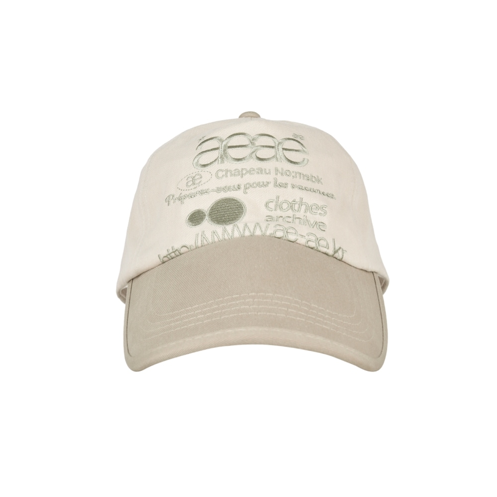 【aeae】 WEB LOGO 5 PANNEL BALL CAP : KHAKI