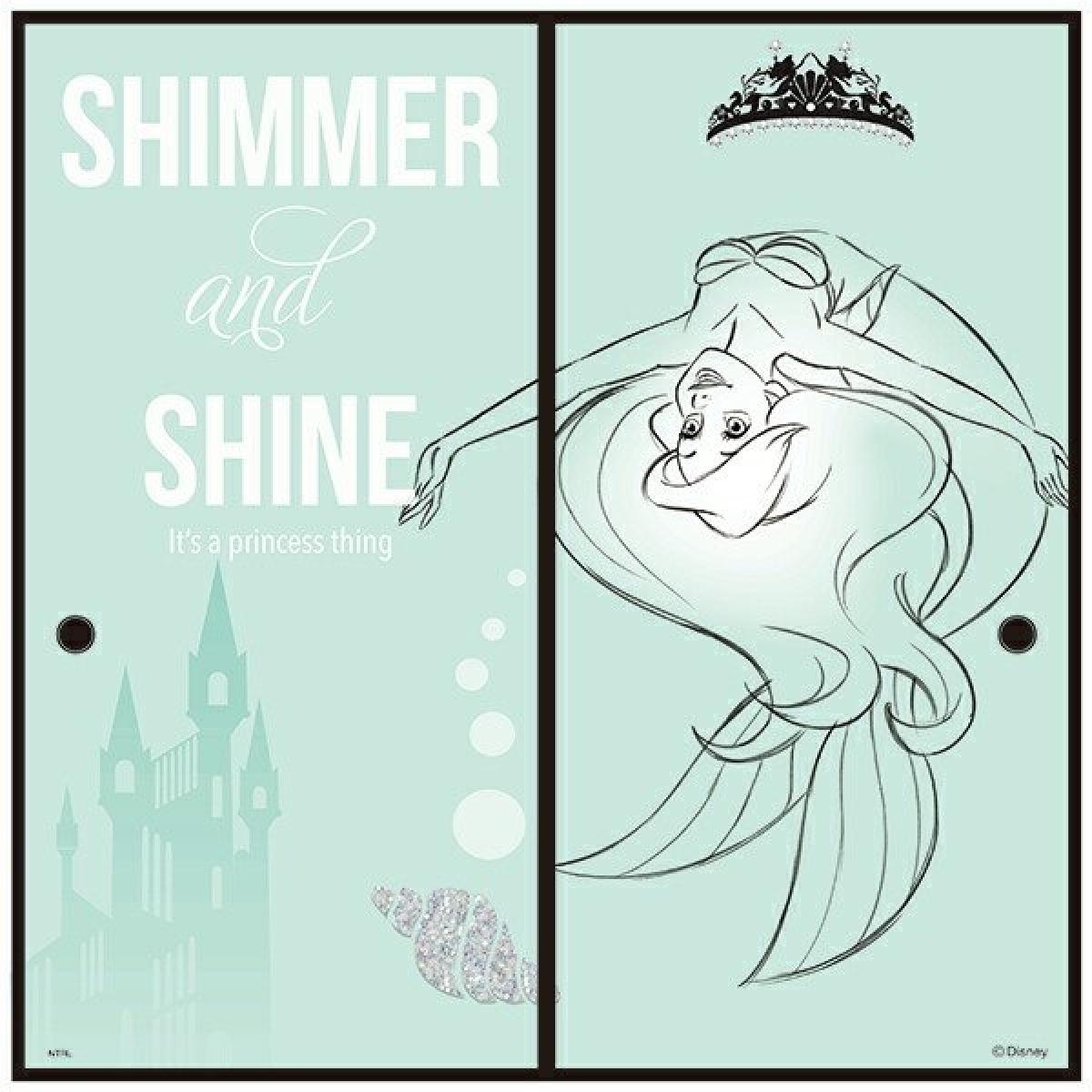 アサヒペン ふすま紙 ディズニープリンセス アリエル（ふすま紙2枚組用） 92cm×182cm NTLP-001F 襖紙 襖張り替え 襖リメイク リトルマーメイドcm　裏貼