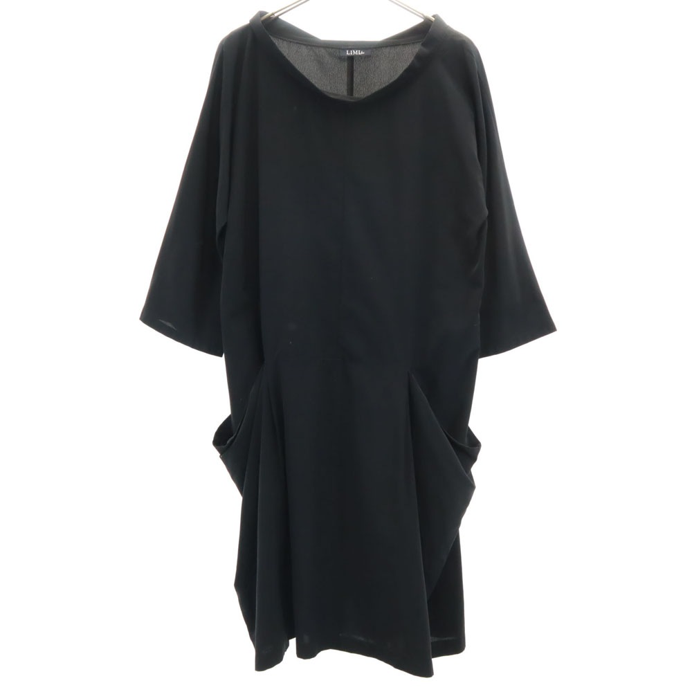 LIMI feu リミフゥ 7分袖 ワンピース S ブラック レディース 古着