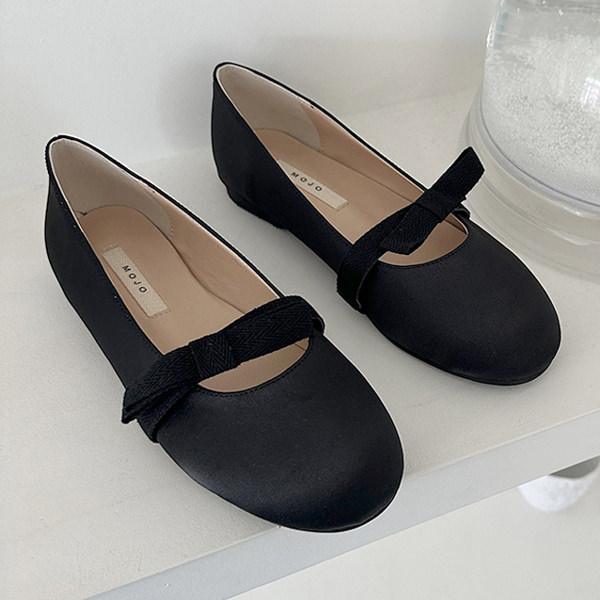 バレエシューズ パンプス フラット サテン レディース 黒