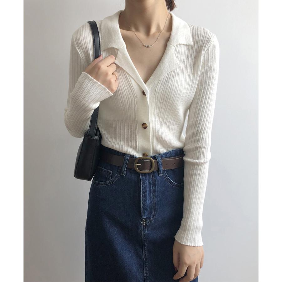 ブラウス オープンカラー ニットカーディガン春秋冬【ゆうパケット可】 ニット