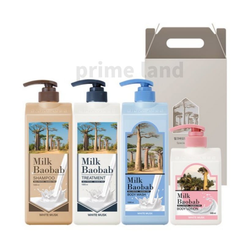 ヘアボディ4種 ギフトセット ホワイトムスクの香り [1000ml+1000ml+1000ml+500ml]