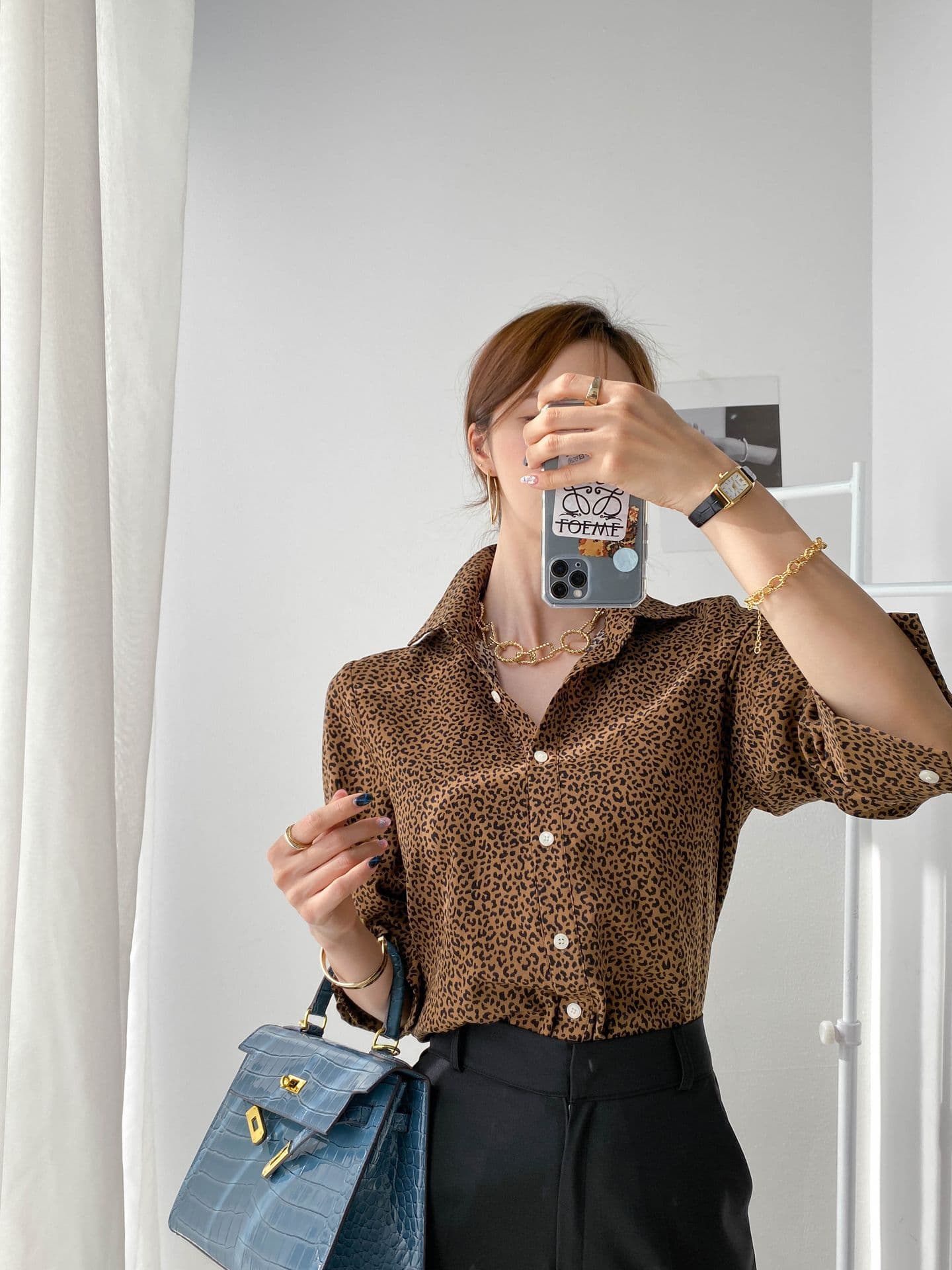 韓国 [WWW] レオパードブラウス