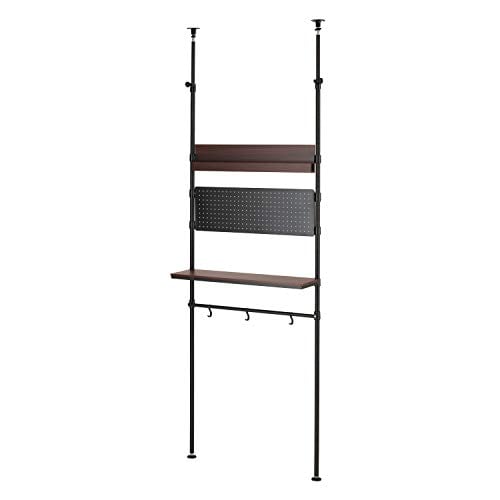 色：ブラック サイズ：80cm ドウシシャ ルミナス ノワール 突っ張り ラック つっぱり 棚 幅8