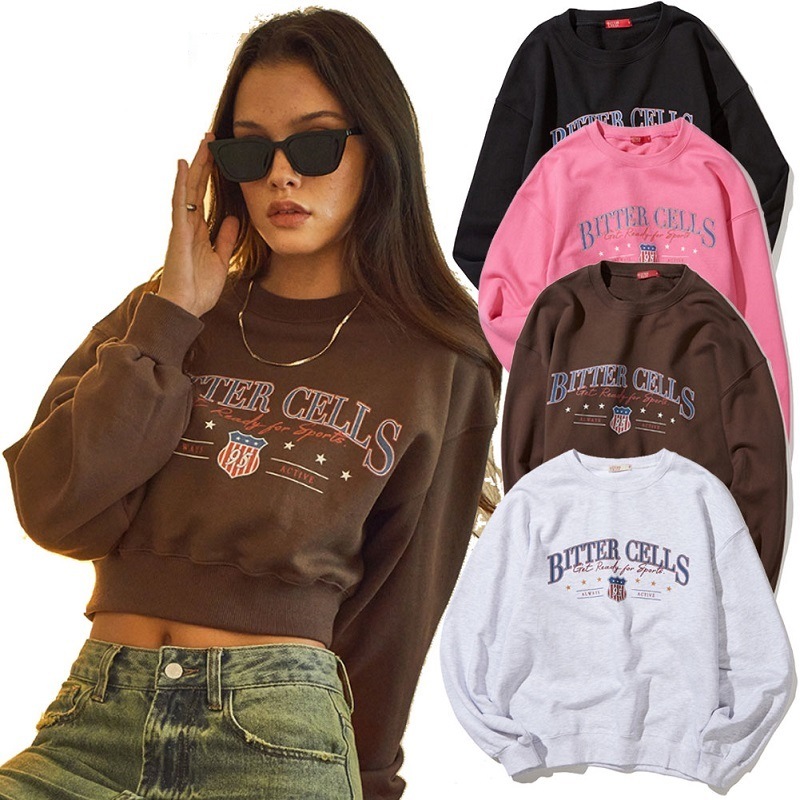Mood Sweat Shirt (Crop Fit) 韓国人気 4色 7,868円