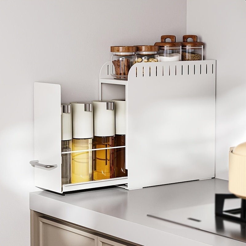 1個 抜き出し式キッチンオーガナイザー - カウンタートップ用メタルスパイスラック調味料・オイル・塩・酢用コーナーストレージ 5,269円