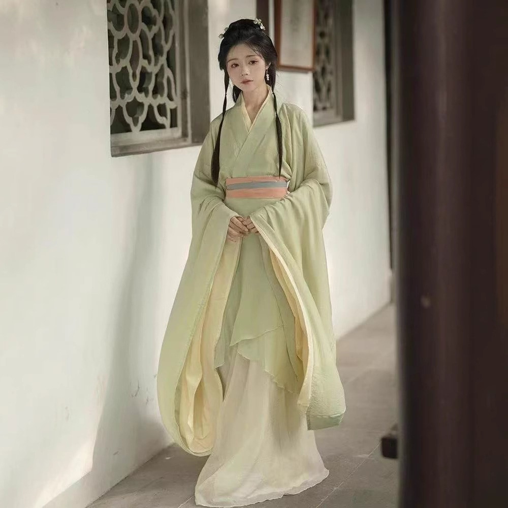 オリジナル溺れる春夏漢服女性超仙人古代スタイル日常魏晋南北朝大袖クロスカラー古代衣装学生スーツ 4,998円