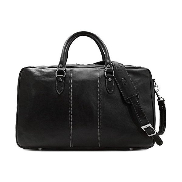 Venezia Suitcase Duffle Bag Weekender in Full Grain Leather 並行輸入品