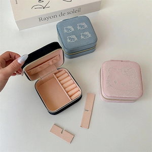 収納ケース ベルベット 高級感 デスクトップ アクセサリー パーティション ファスナー 整理 ハローキティ キャラクター