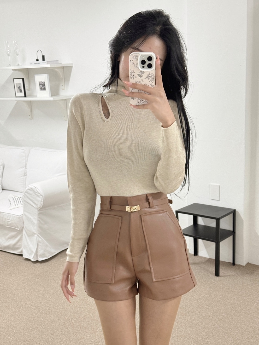 [ハイクオリティ] レザー ベルトSET ハイクオリティ レザー ショートパンツ