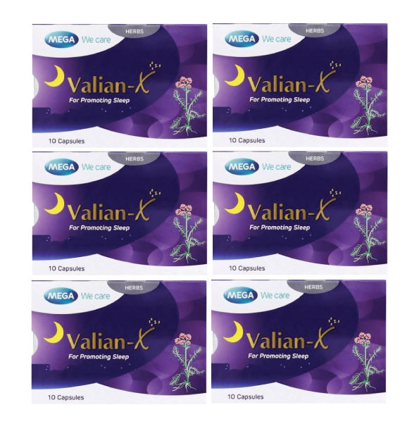 バリアンX　10カプセル入り　6箱セット 100%天然成分 睡眠促進サプリ　(Valerian X)