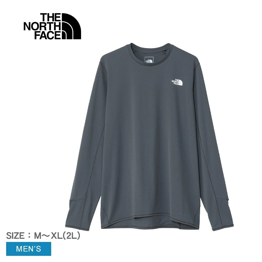 ロングスリーブブリーズレンジランクルー NT12579 メンズ トップス 長袖 プルオーバー フード フード付き アウトドア ロゴ プリント キャンプ スポーツ