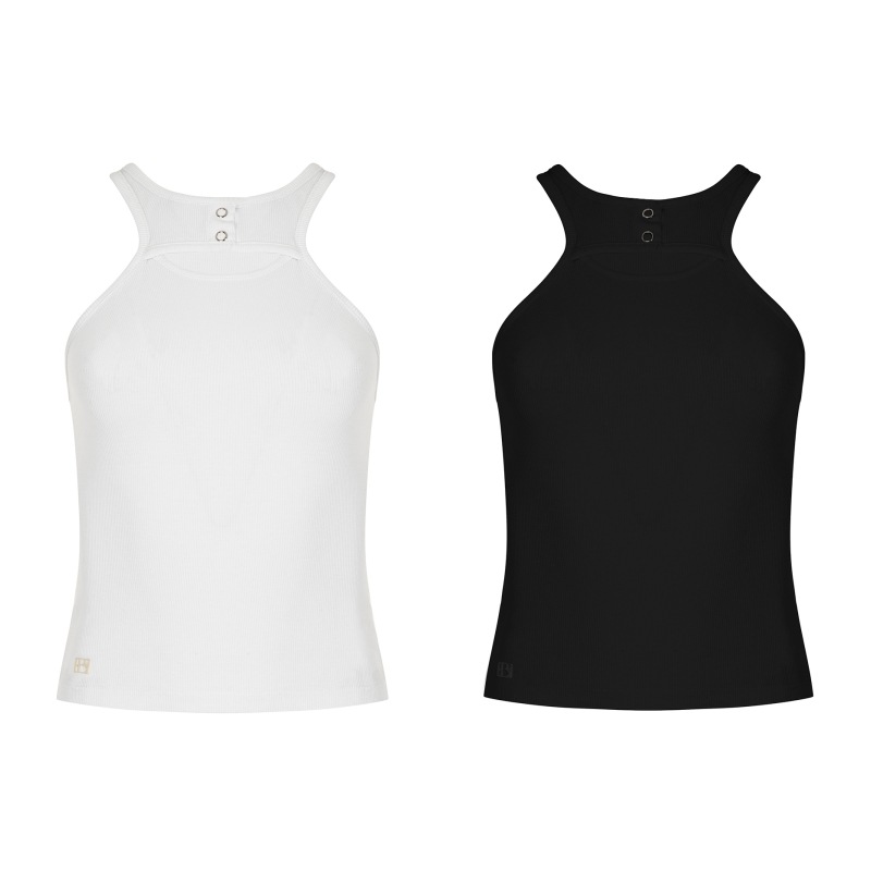 【BOHEMIANSEOUL】 RIBBED SLIT TANKTOP : 2COLORS