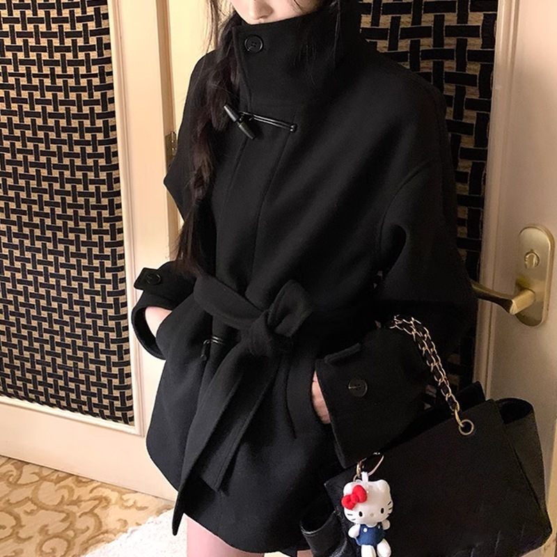 気品ミュンヘンラブレターツイードコート女性気質高級短絡帯ゆったりコートデザイン感