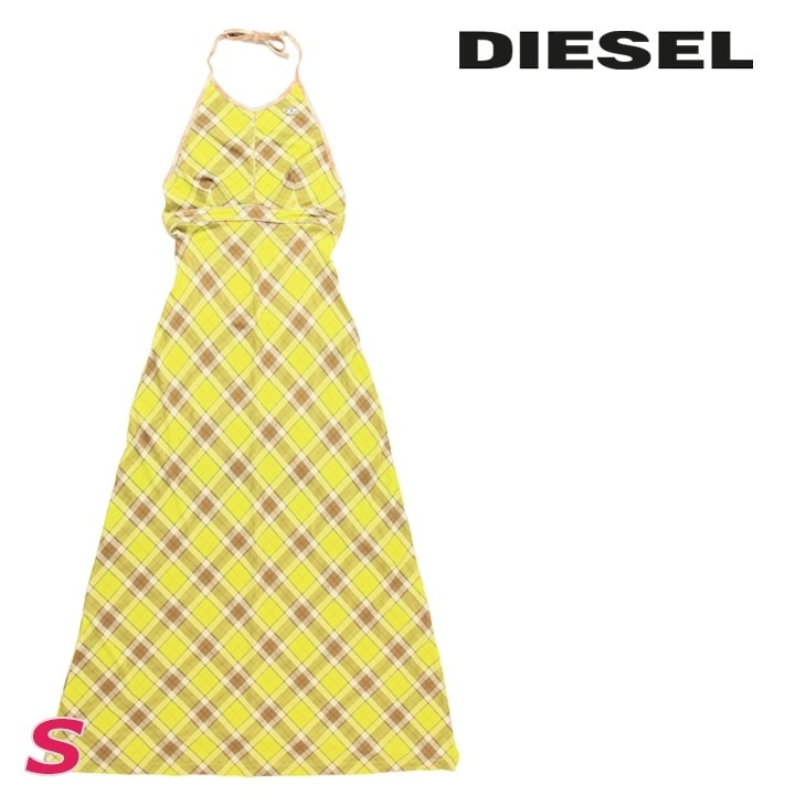 マキシワンピース レディース D-MAXIM-C2 チェック柄 ホルターネック die-l-t-f4-6e8