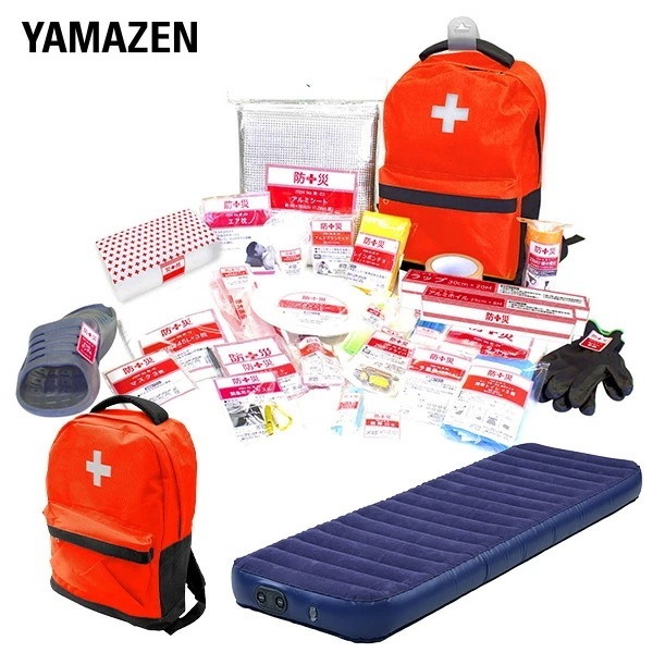 防災グッズ 防災セット 防災士監修 一次避難用 災害対策30点セット 電動ポンプ内蔵エアベッドセット YBG-30/SAB-65